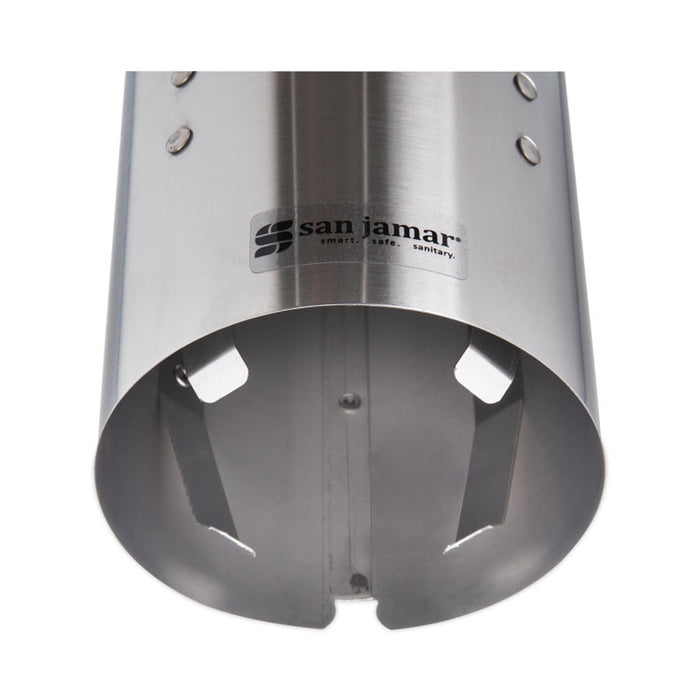 Water Cup Dispenser with Removable Cap, For 4.5 oz to 7 oz Cone and 6 oz to 12 oz Flat Cups, Stainless Steel, 6/Carton
