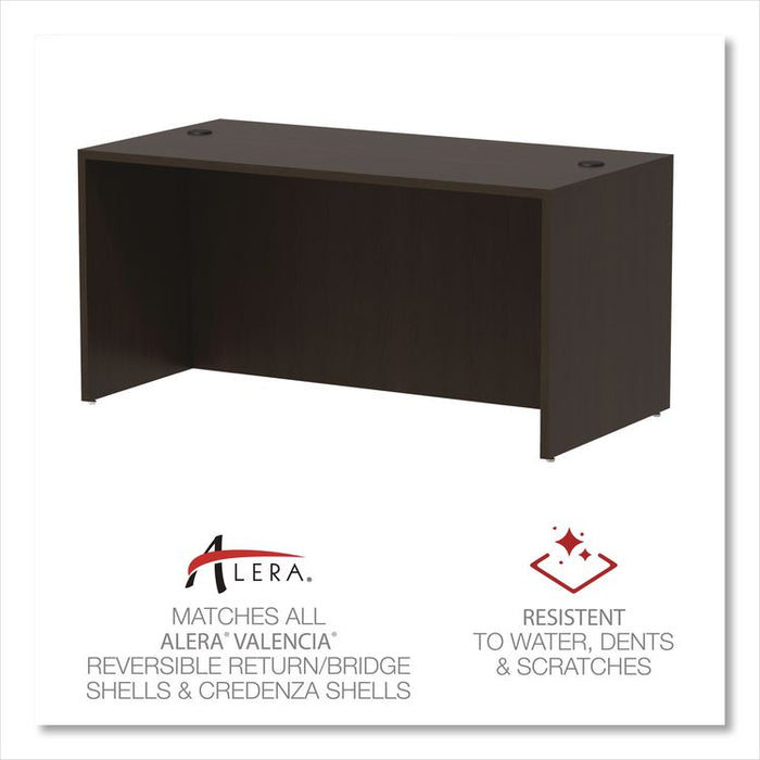 Alera Valencia Series Straight Front Desk Shell, 59.13" x 29.5" x 29.63", Espresso