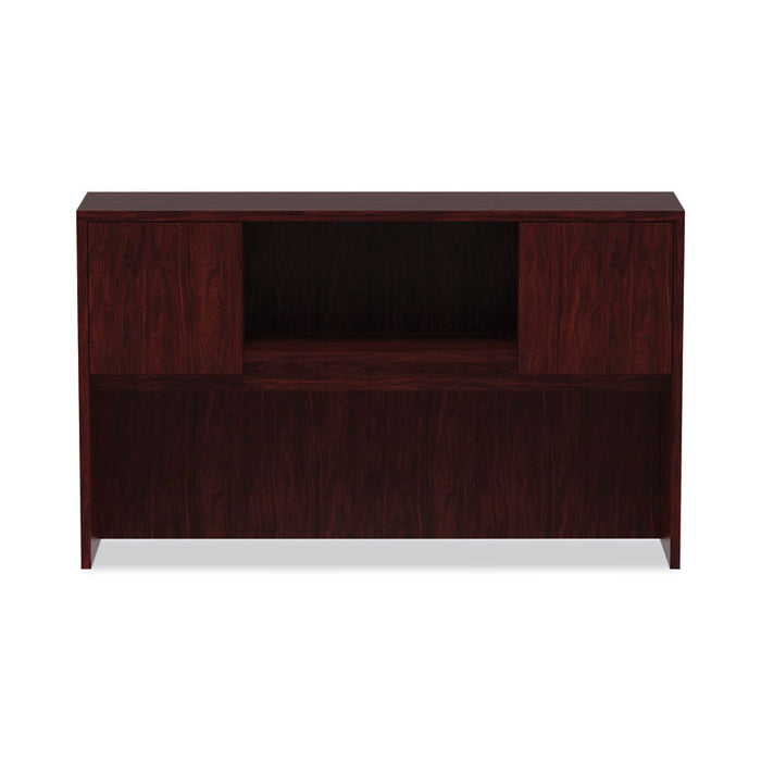 Alera Valencia Series Hutch with Doors, 4 Compartments, 58.88w x 15d x 35.38h, Mahogany