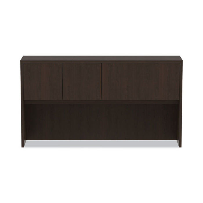 Alera Valencia Series Hutch with Doors, 4 Compartments, 64.75w x 15d x 35.38h, Espresso