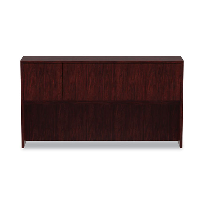Alera Valencia Series Hutch with Doors, 4 Compartments, 64.75w x 15d x 35.38h, Mahogany