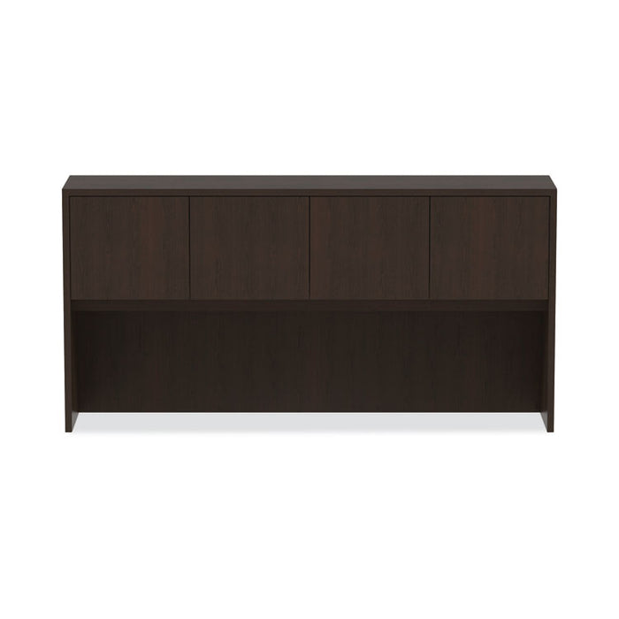 Alera Valencia Series Hutch with Doors, 4 Compartments, 70.63w x 15d x 35.38h, Espresso