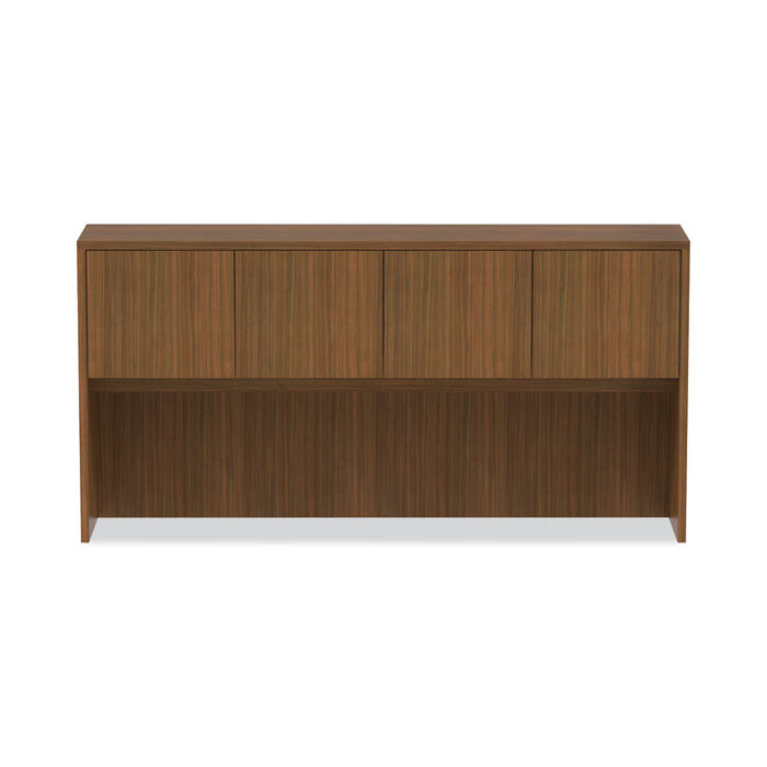 Alera Valencia Series Hutch with Doors, 4 Compartments, 70.63w x 15d x 35.38h, Modern Walnut