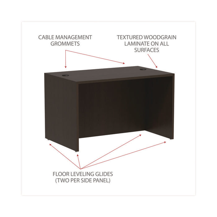 Alera Valencia Series Straight Front Desk Shell, 47.25" x 29.5" x 29.63", Espresso