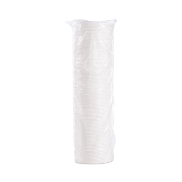Plastic Lids, Vented, Fits 8 oz to 10 oz Hot/Cold Foam Cups, White, 100/Pack, 10 Packs/Carton