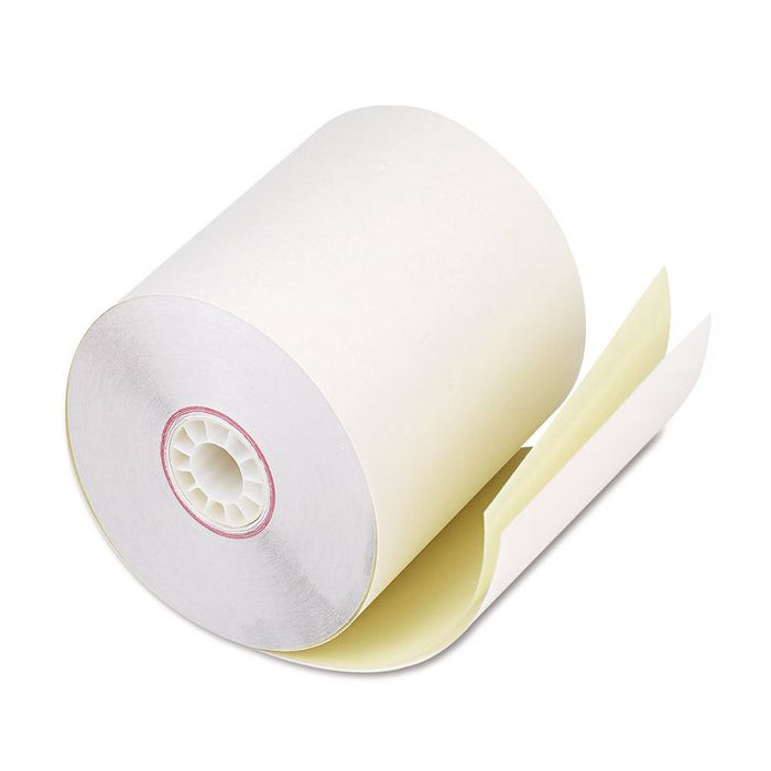 Impact Printing Carbonless Paper Rolls, 2.75" x 90 ft, White/Canary, 50/Carton