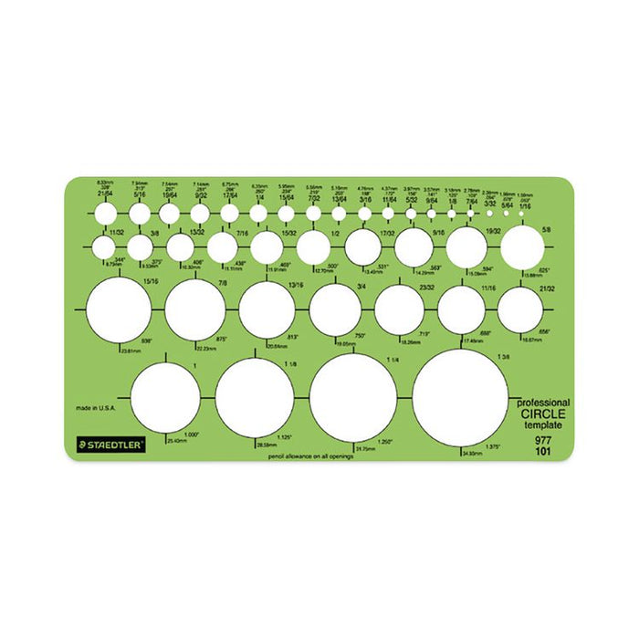Templates, 39 Circles, 4 x 7.25, Green