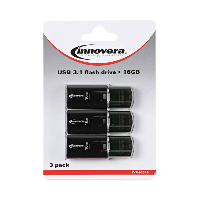 USB 3.0 Flash Drive, 16 GB, 3/Pack