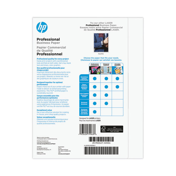 Professional Business Paper, 52 lb Bond Weight, 8.5 x 11, Glossy White, 150/Pack