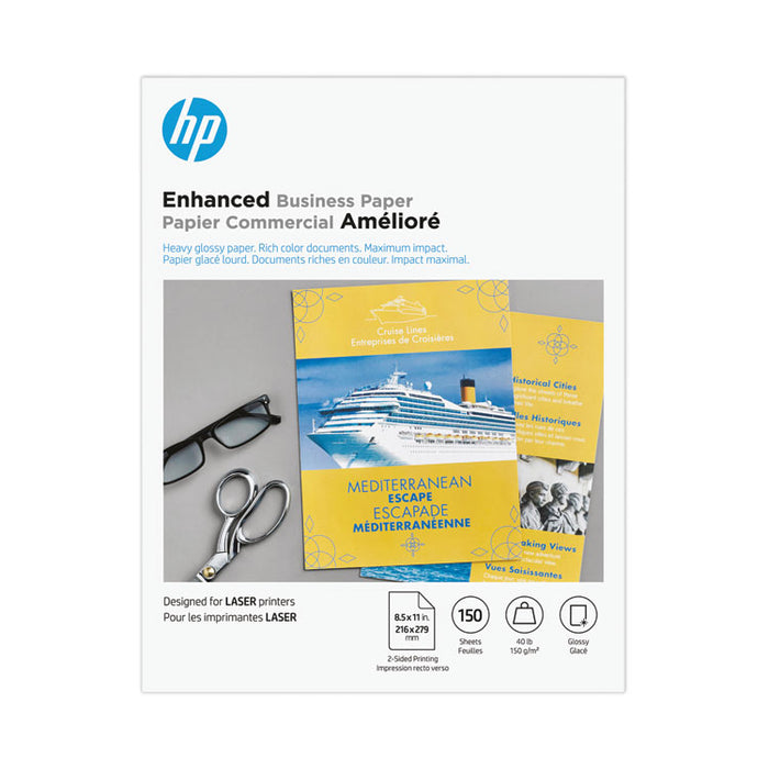 Color Laser Glossy Brochure Paper, 97 Bright, 40 lb Bond Weight, 8.5 x 11, White, 150/Pack