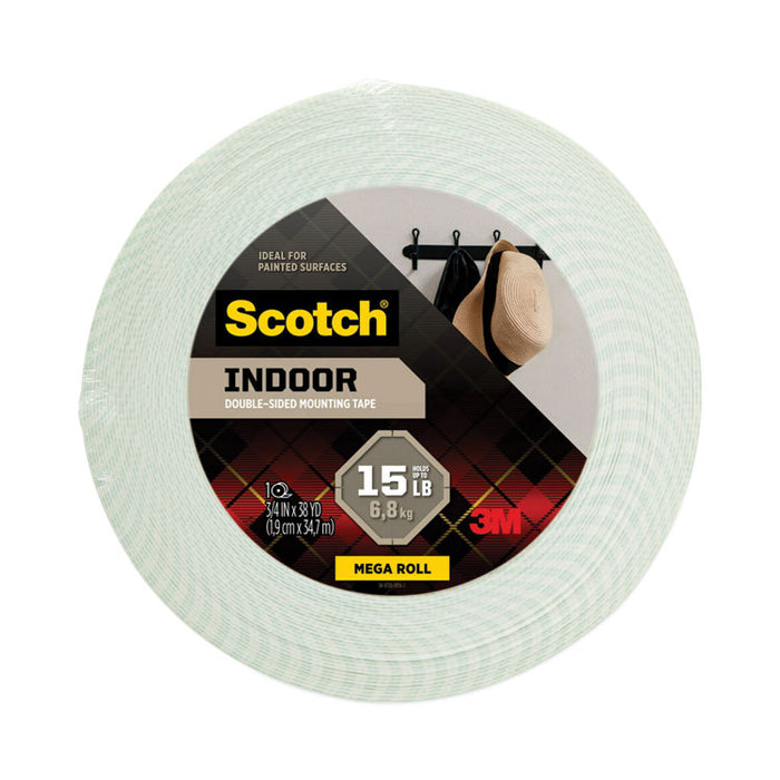 Permanent High-Density Foam Mounting Tape, Holds Up to 2 lb, 0.75" x 38 yds, White