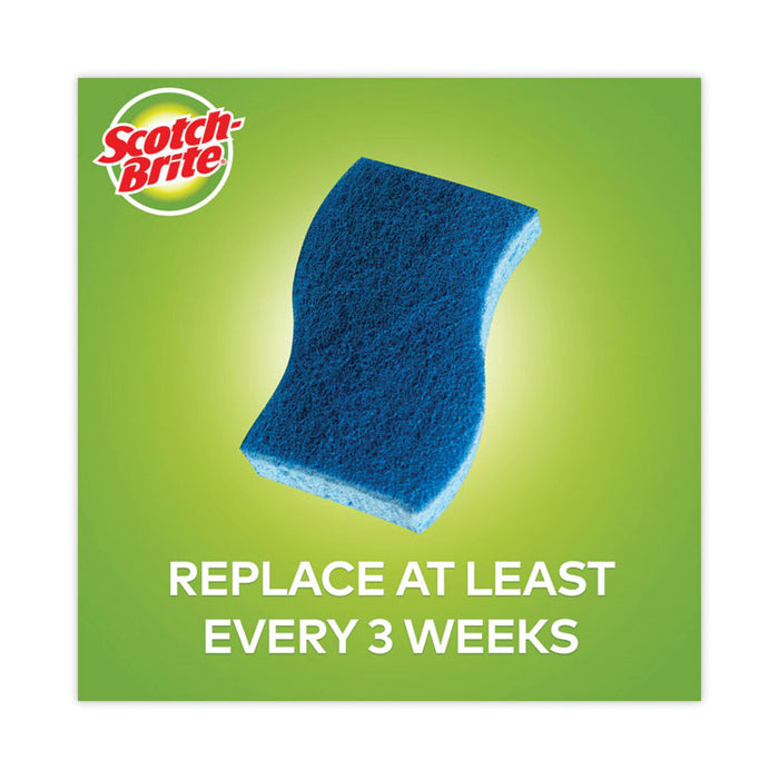Non-Scratch Multi-Purpose Scrub Sponge, 4.4 x 2.6, 0.8" Thick, Blue, 6/Pack