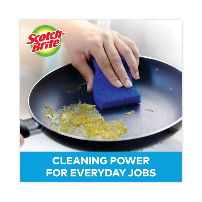 Non-Scratch Multi-Purpose Scrub Sponge, 4.4 x 2.6, 0.8" Thick, Blue, 6/Pack