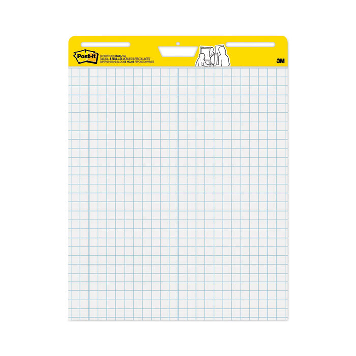 Vertical-Orientation Self-Stick Easel Pads, Quadrille Rule (1 sq/in), (30) White 25 x 30 Sheets, 2/Carton