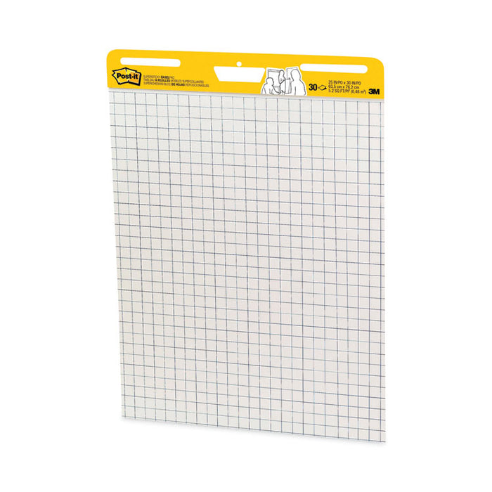Vertical-Orientation Self-Stick Easel Pads, Quadrille Rule (1 sq/in), (30) White 25 x 30 Sheets, 2/Carton