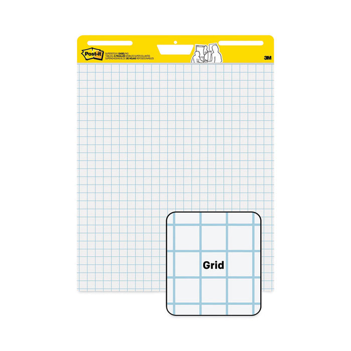Vertical-Orientation Self-Stick Easel Pads, Quadrille Rule (1 sq/in), (30) White 25 x 30 Sheets, 2/Carton