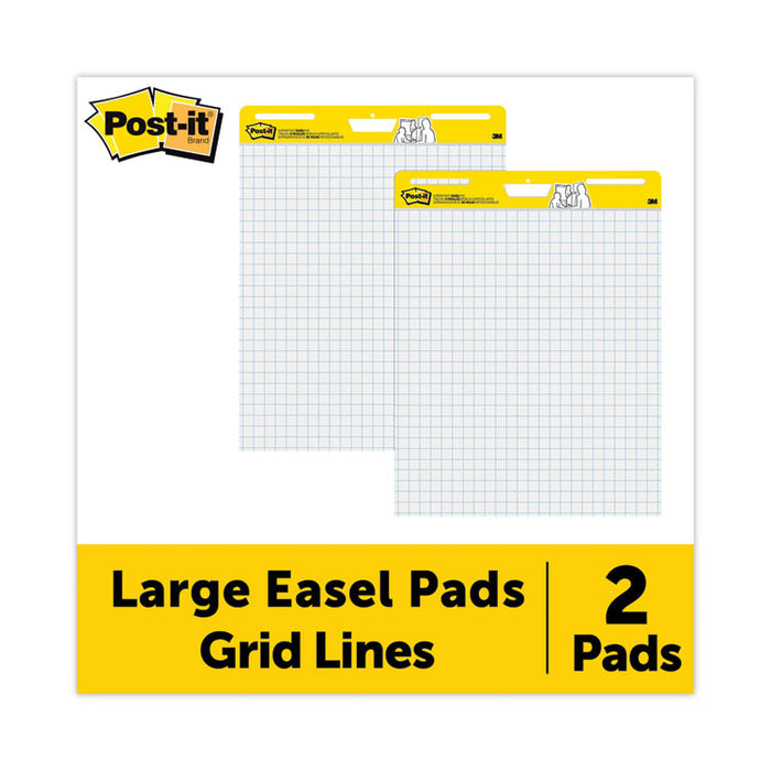 Vertical-Orientation Self-Stick Easel Pads, Quadrille Rule (1 sq/in), (30) White 25 x 30 Sheets, 2/Carton