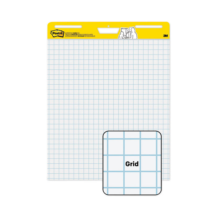 Vertical-Orientation Self-Stick Easel Pads, Quadrille Rule (1 sq/in), (30) White 25 x 30 Sheets, 4/Carton