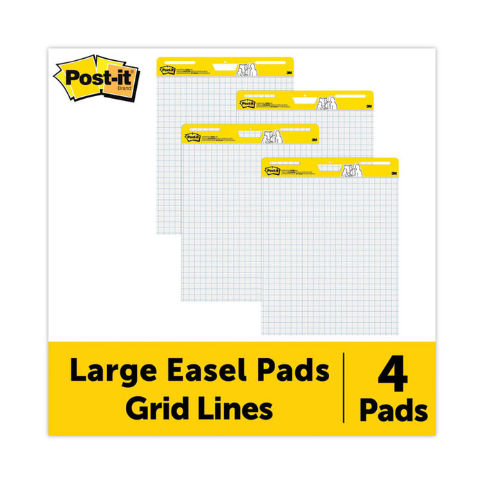 Vertical-Orientation Self-Stick Easel Pads, Quadrille Rule (1 sq/in), (30) White 25 x 30 Sheets, 4/Carton