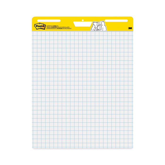 Vertical-Orientation Self-Stick Easel Pads, Quadrille Rule (1 sq/in), (30) White 25 x 30 Sheets, 4/Carton