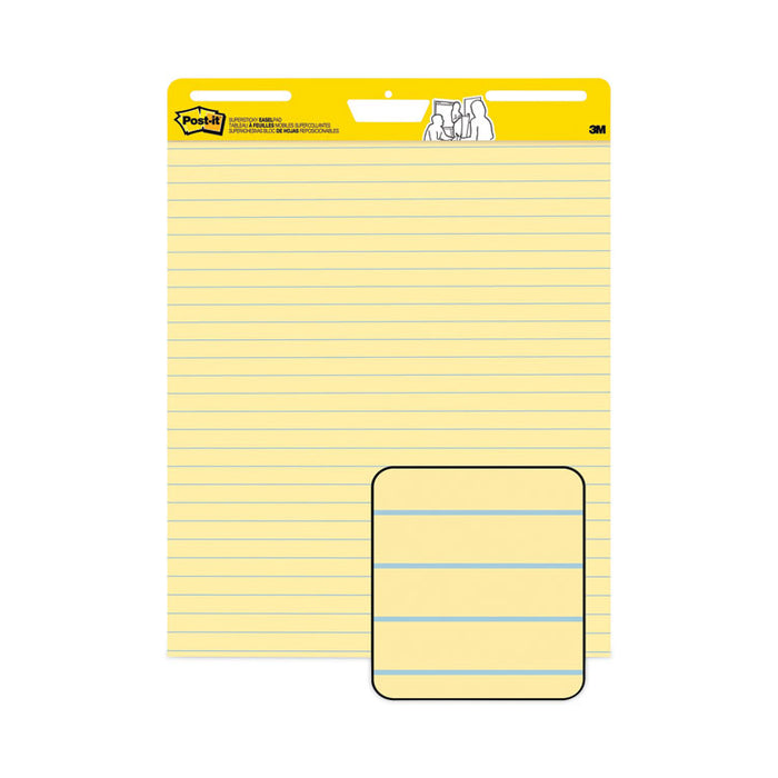 Vertical-Orientation Self-Stick Easel Pads, Presentation Format (1.5" Rule), (30) Yellow 25 x 30 Sheets, 2/Carton