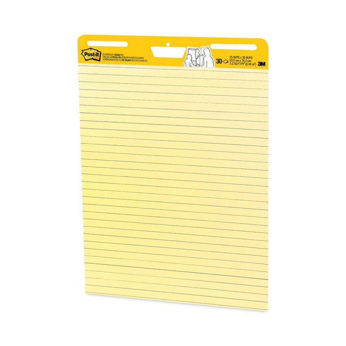 Vertical-Orientation Self-Stick Easel Pads, Presentation Format (1.5" Rule), (30) Yellow 25 x 30 Sheets, 2/Carton