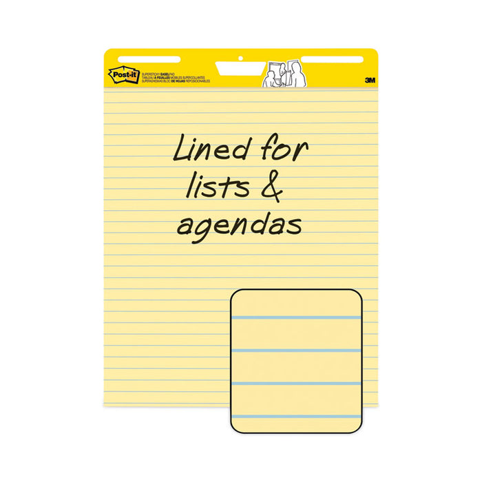 Vertical-Orientation Self-Stick Easel Pads, Presentation Format (1.5" Rule), (30) Yellow 25 x 30 Sheets, 4/Carton