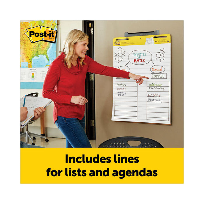 Vertical-Orientation Self-Stick Easel Pads, Presentation Format (1.5" Rule), (30) White 25 x 30 Sheets, 2/Carton