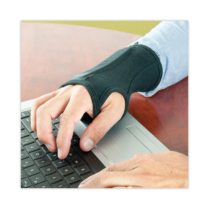 SmartGlove Flexible Wrist Support Splint, Small, Fits Hands Up to 3.25" Wide, Black