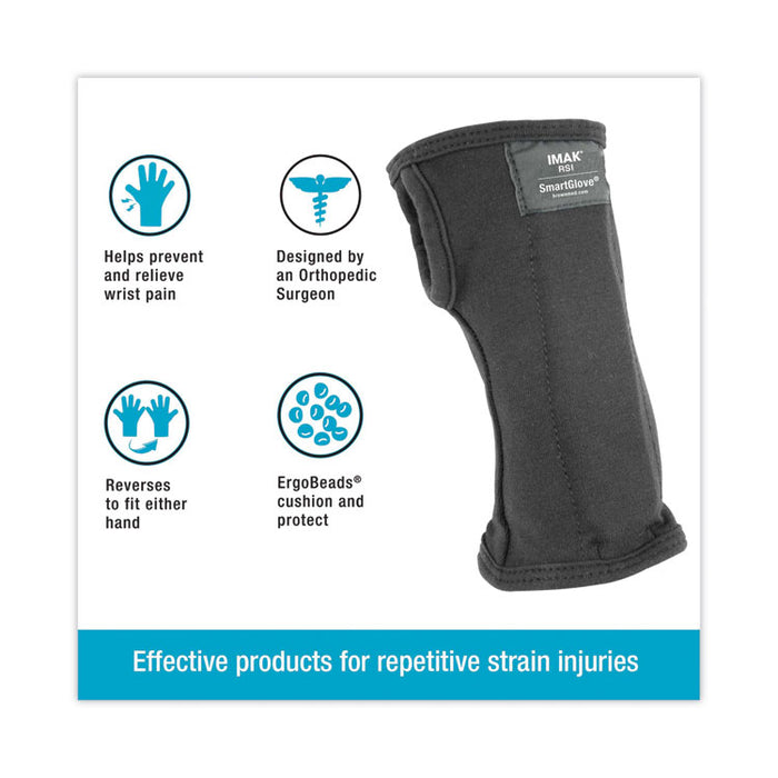 SmartGlove Flexible Wrist Support Splint, Medium, Fits Hands Up to 3.75" Wide, Black