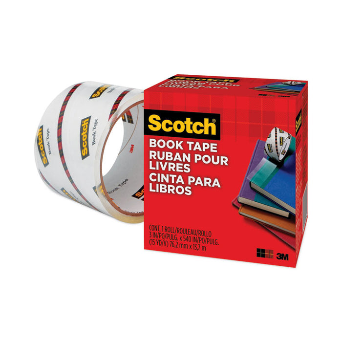 Book Tape, 3" Core, 3" x 15 yds, Clear