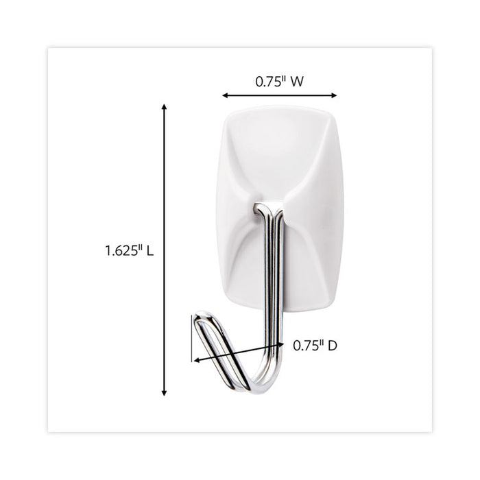 Small Toggle-Wire Hooks, Metal Wire, Silver, Supports 0.5 lb, 28/Pack