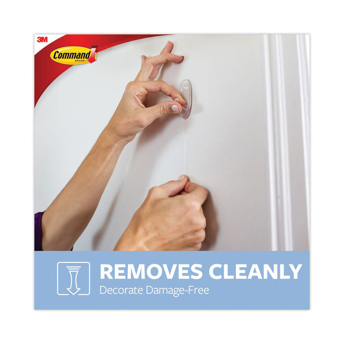 Medium Clear Hooks, Plastic, Supports 2 lb, 50/Carton