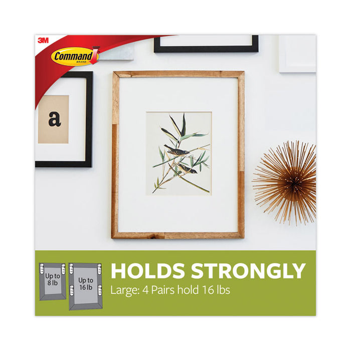 Damage-Free Hanging Picture Hanging Strip Pairs, Holds Up to 3.75 lb, Large: 0.75" x 3.65", White, 120/Pack