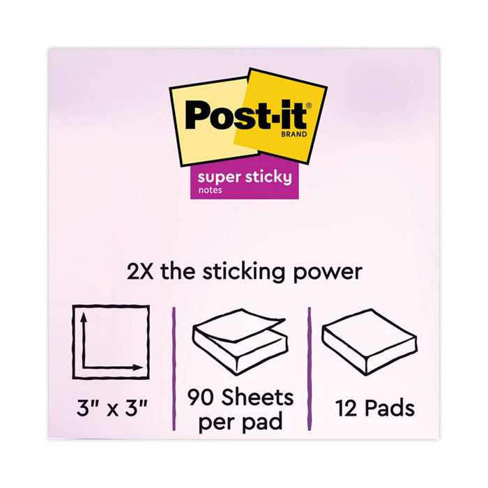Recycled Notes in Oasis Collection Colors, 3 x 3, 90 Sheets/Pad, 12 Pads/Pack