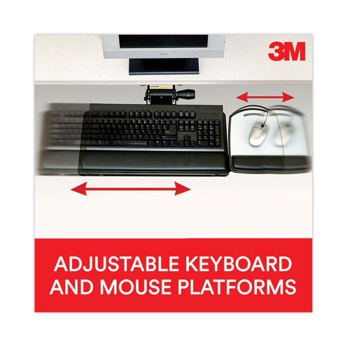 Sit/Stand Easy Adjust Keyboard Tray, Highly Adjustable Platform,, Black