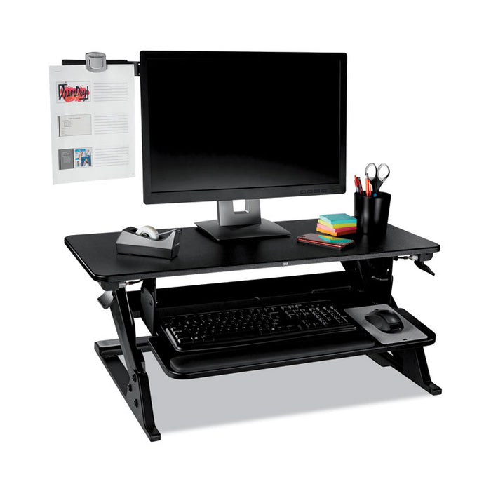 Swing Arm Copy Clip Document Holder, Holds Up to 30 Legal Size Sheets, Plastic, Black/Silver Clip