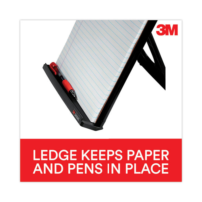 Desktop Document Holder, Holds Up to 150 Legal Size Sheets, Plastic, Black/Silver Clip