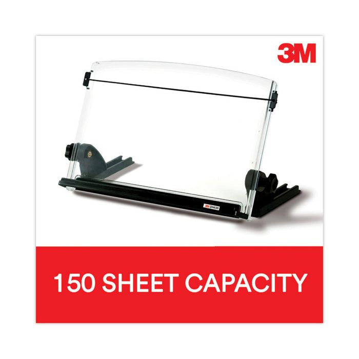 In-Line Document Holder with 14" Wide Backplate, Holds Up to 150 Letter Size Sheets, Plastic, Black/Clear