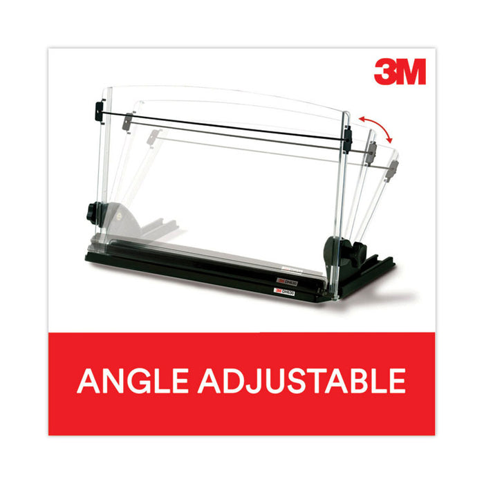 In-Line Document Holder with 14" Wide Backplate, Holds Up to 150 Letter Size Sheets, Plastic, Black/Clear