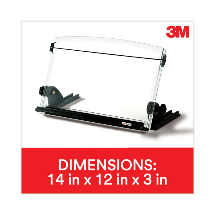 In-Line Document Holder with 14" Wide Backplate, Holds Up to 150 Letter Size Sheets, Plastic, Black/Clear