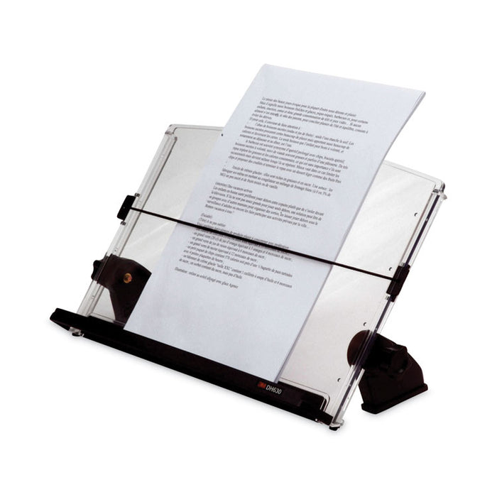 In-Line Document Holder with 14" Wide Backplate, Holds Up to 150 Letter Size Sheets, Plastic, Black/Clear