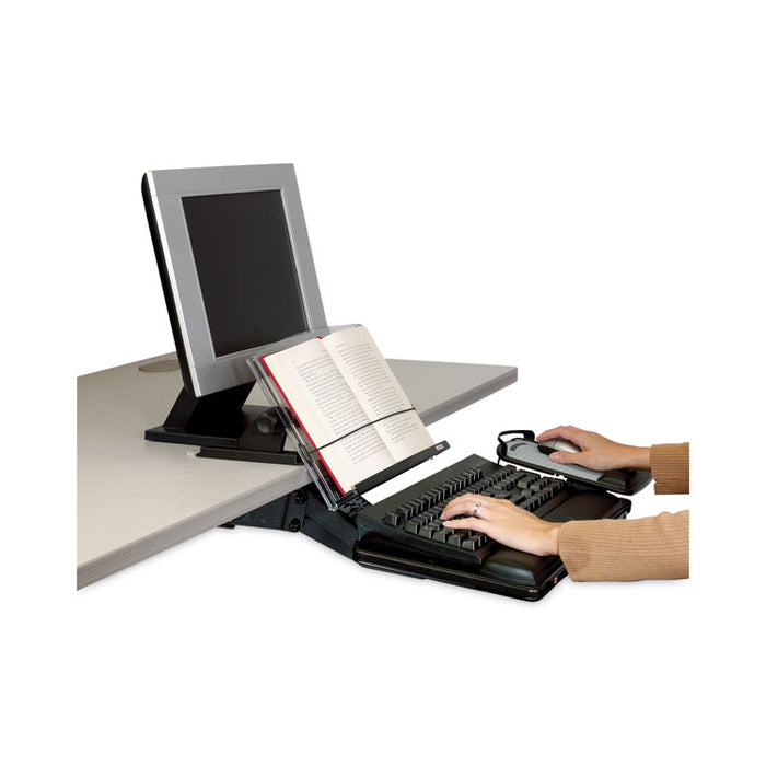 In-Line Document Holder with 14" Wide Backplate, Holds Up to 150 Letter Size Sheets, Plastic, Black/Clear