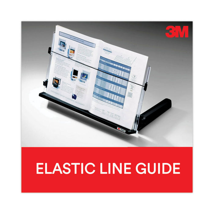 In-Line Document Holder with 18" Wide Backplate, Holds Up to 300 Legal Size Sheets, Plastic, Black/Clear