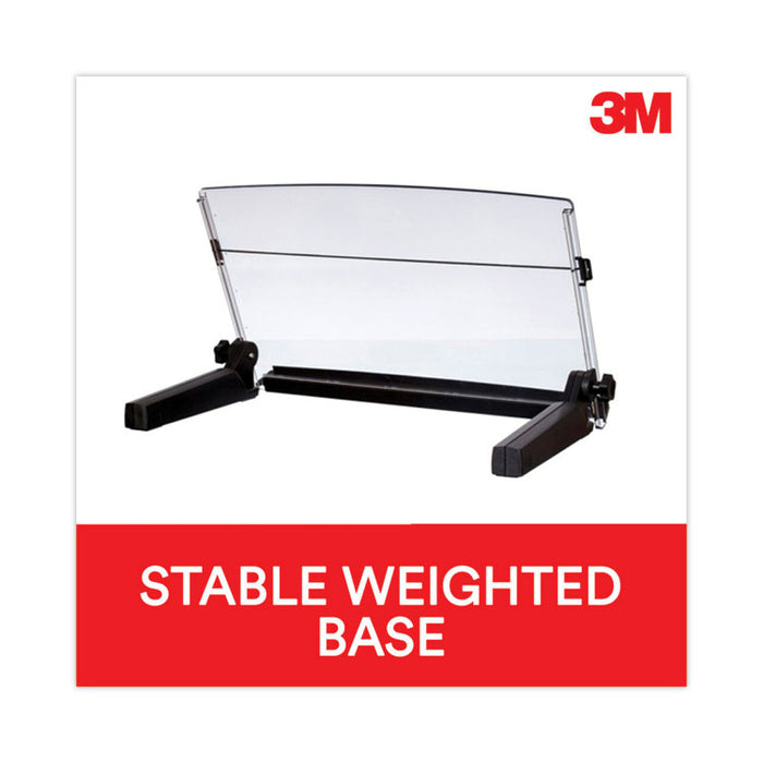 In-Line Document Holder with 18" Wide Backplate, Holds Up to 300 Legal Size Sheets, Plastic, Black/Clear