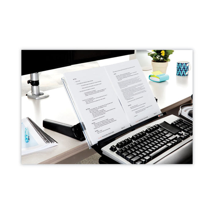 In-Line Document Holder with 18" Wide Backplate, Holds Up to 300 Legal Size Sheets, Plastic, Black/Clear