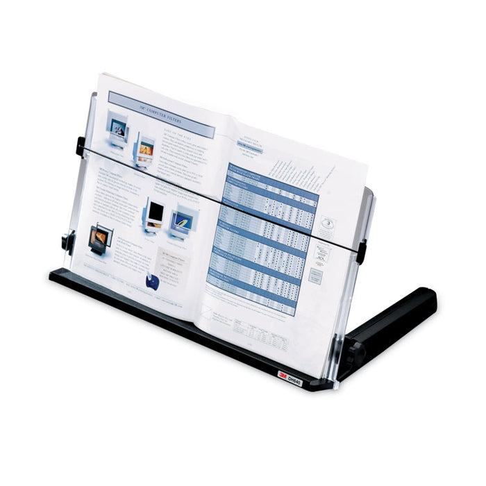 In-Line Document Holder with 18" Wide Backplate, Holds Up to 300 Legal Size Sheets, Plastic, Black/Clear