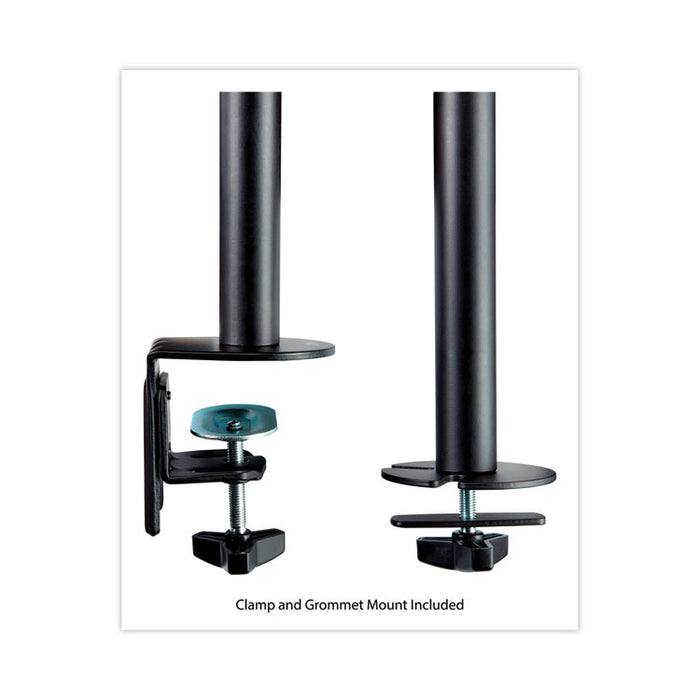Dual Monitor Mount, For 27" Monitors, 360 Degree Rotation, +45 Degree/-45 Degree Tilt, 90 Degree Pan, Black, Supports 20 lb