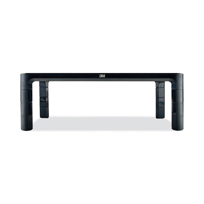 Adjustable Monitor Stand, 16" x 12" x 1.75" to 5.5", Black, Supports 20 lbs
