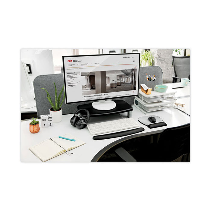 Extra-Wide Adjustable Monitor Stand, 20" x 12" x 1" to 5.78", Silver/Black, Supports 40 lbs